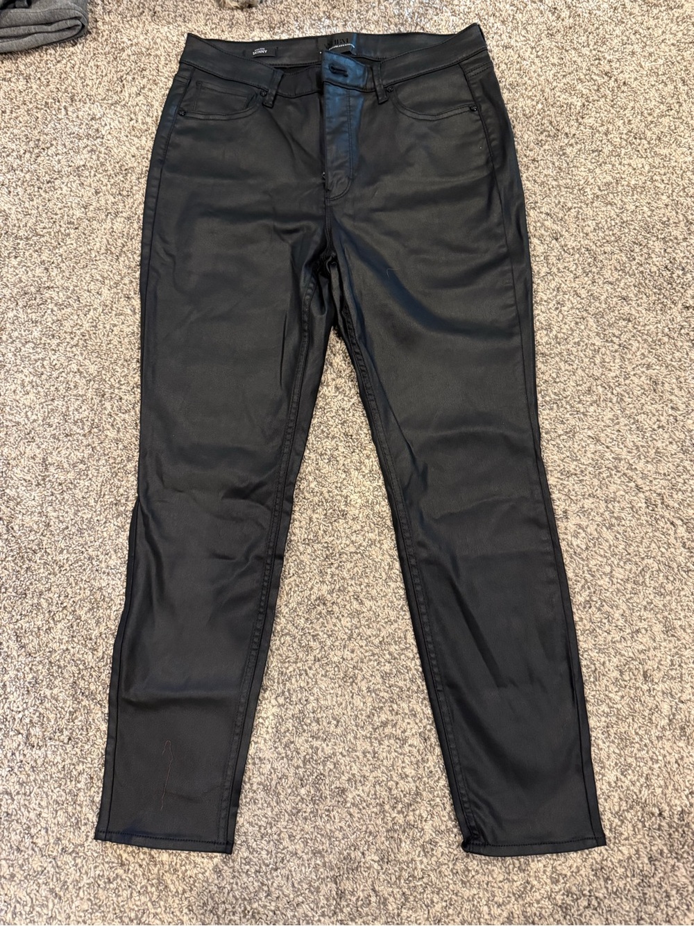 White House Black Market Black Coated Skinny Pants